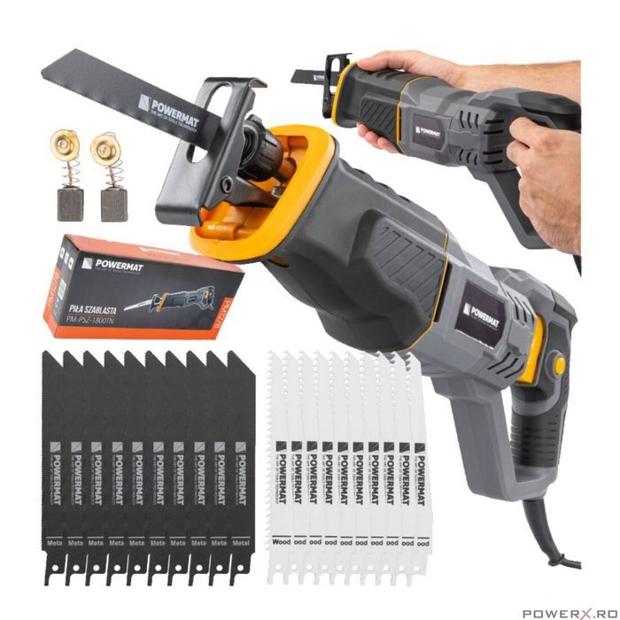 Fierastrau tip sabie, electric, 1800 W, 20 lame SDS incluse, Powermat