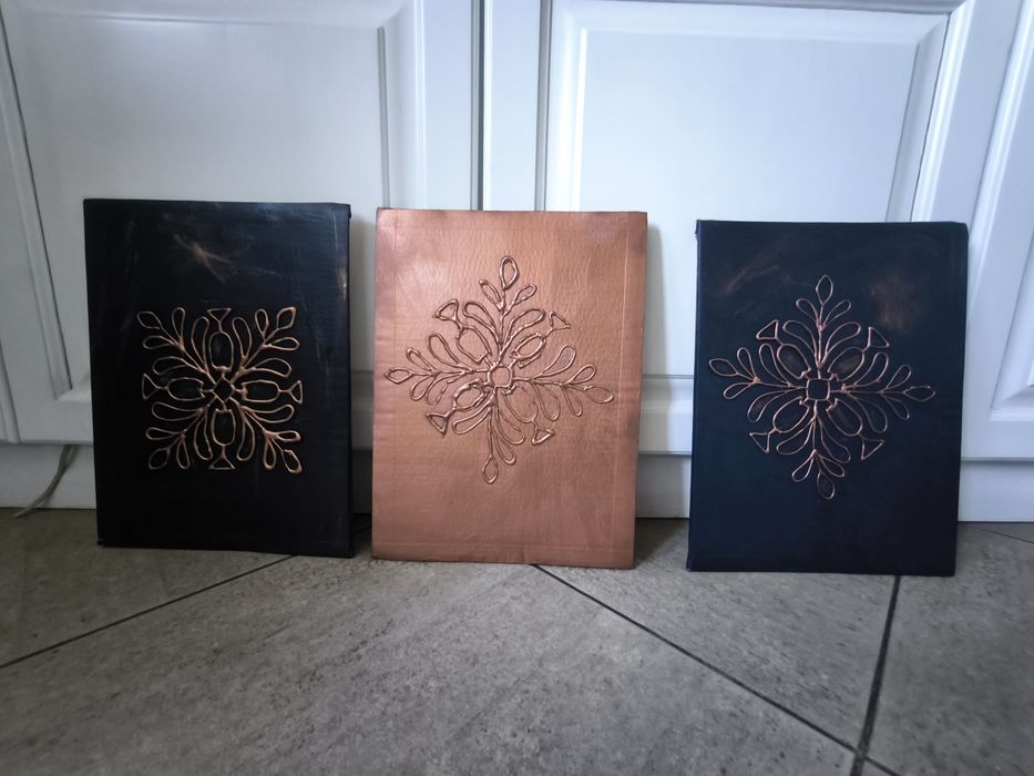 Set X 3 decorațiuni de perete,din carton reciclat, 40X30 cm, negru,cup