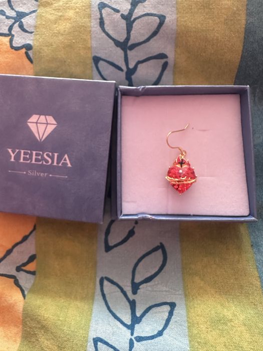 Сребърни обеци сърце