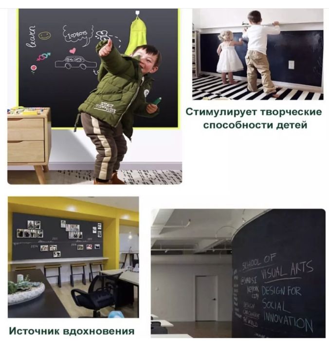 Меловая доска на стену. Меловая пленка обои