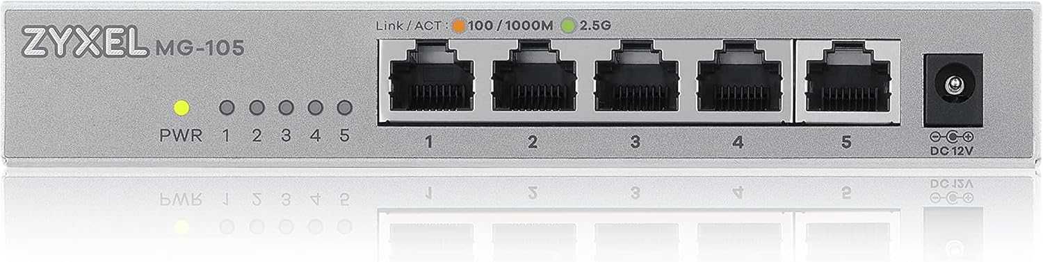 Switch Zyxel MG-105,5 port 2.5G Multi-Gigabit negestionat,rețea SOHO