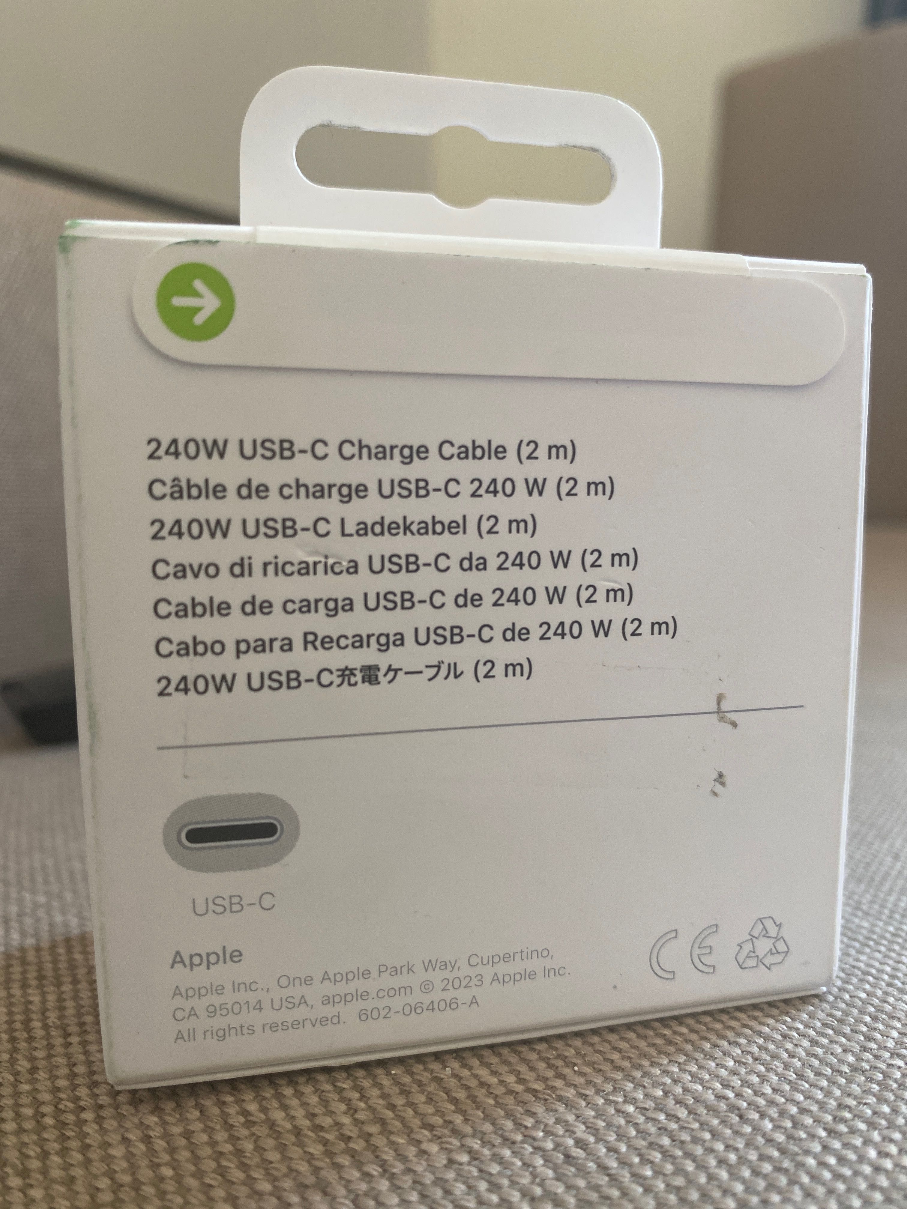 USB-C кабель (2м) на айфон 15/16 оригинал.