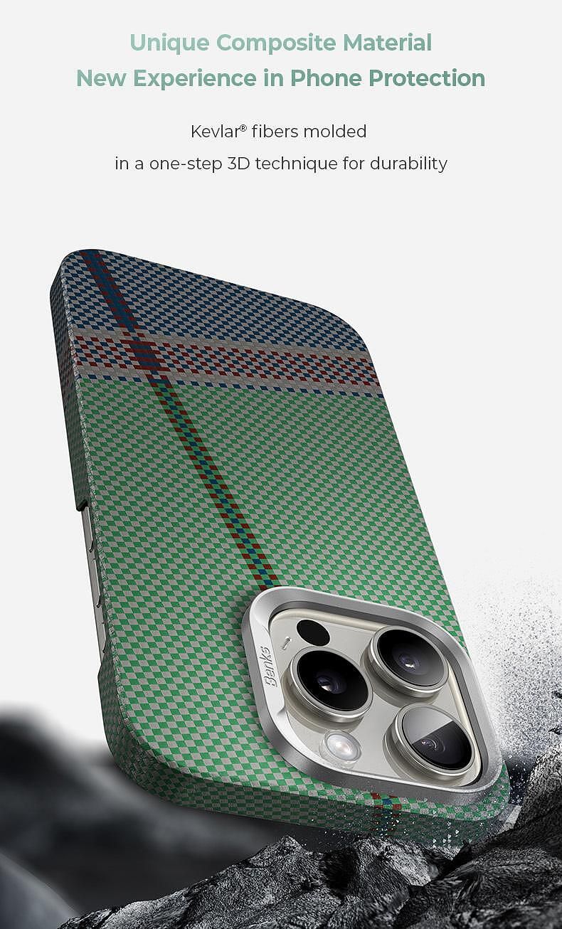 Кейс benks etui passiongreen kevlar 600d за iphone 16 pro max