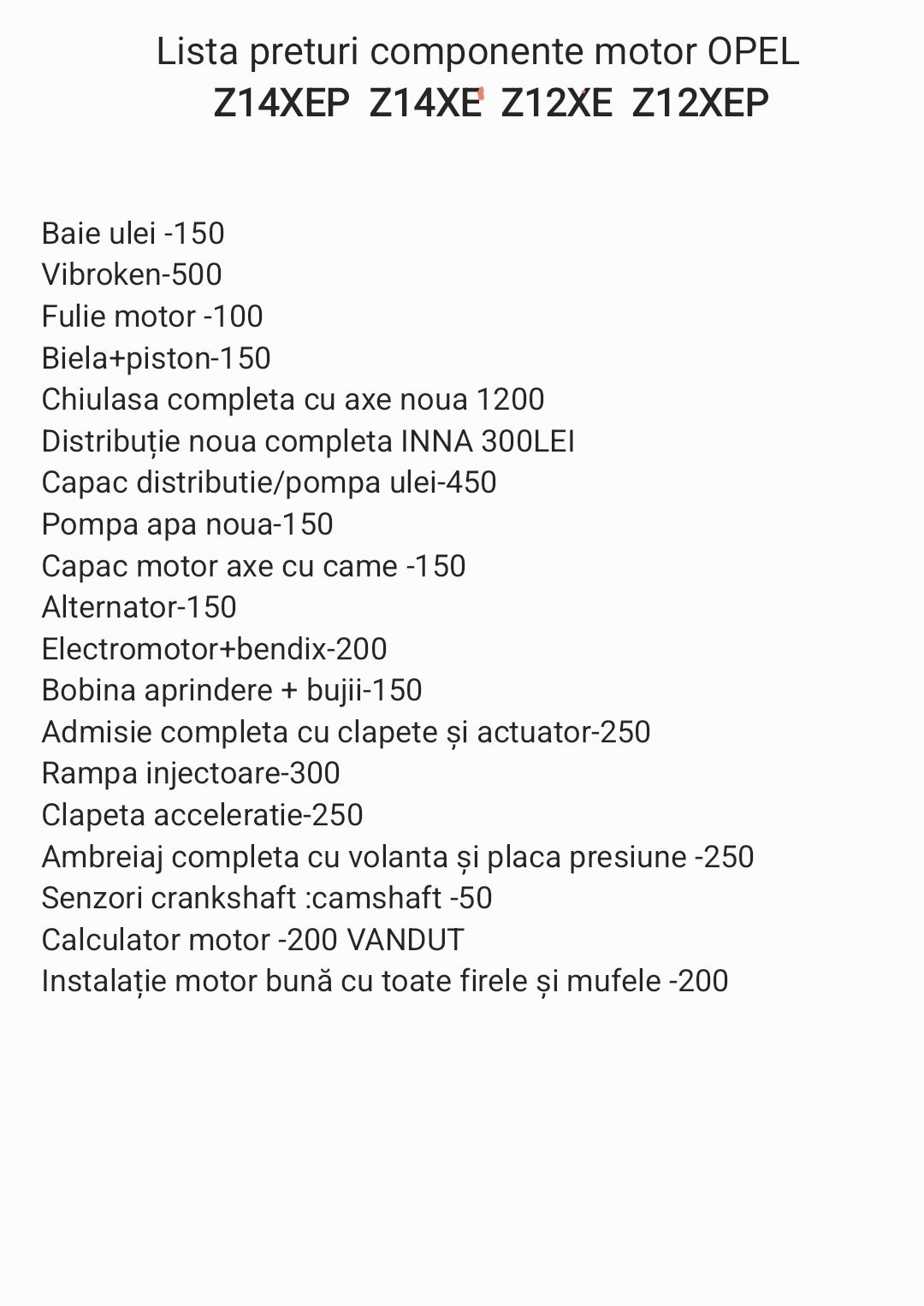 Motor Opel Z14 XEP Compresor A.C VIBROKEN Chiuloasa