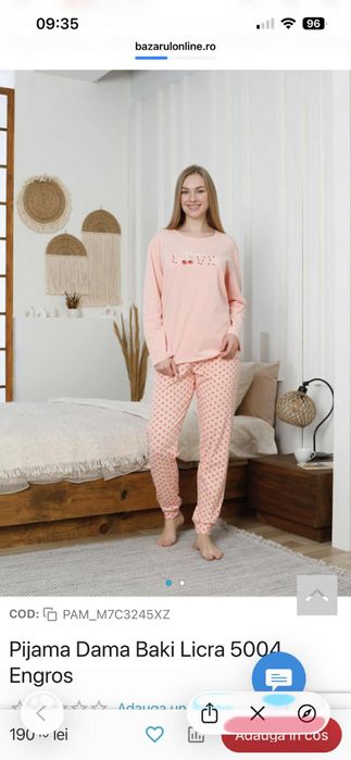 Pijamale damă tunică Baki – noi-nouțe cu etichetă, mărimi S–XXL