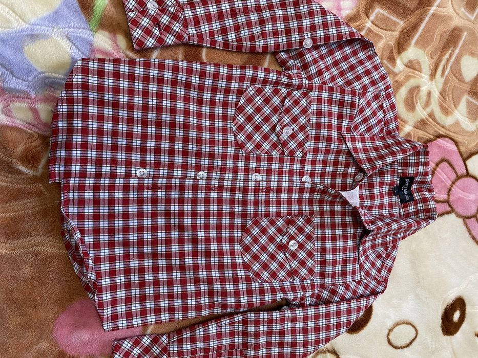 Детские теплые джинсы и рубашка