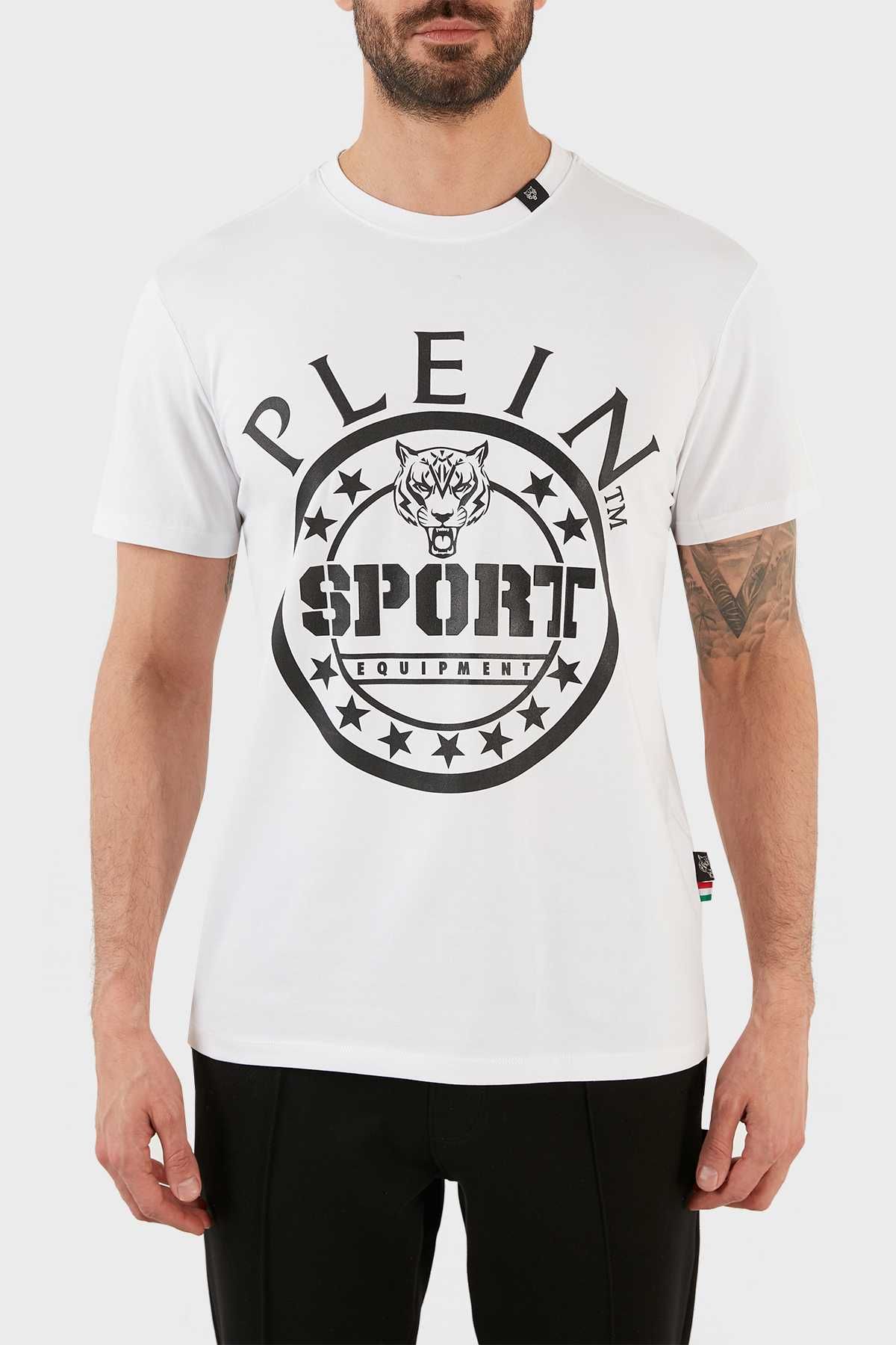 ПРОМО Plein Sport -L/XL/XXL-Оригинална мъжка бяла луксозна тениска