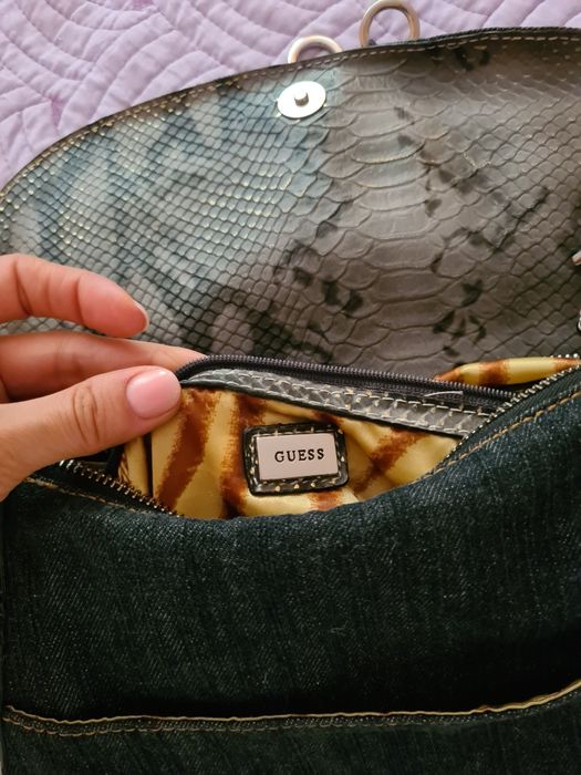 Poseta Guess denim+piele