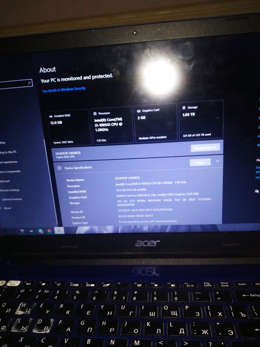 Noutbuk sotiladi Acer