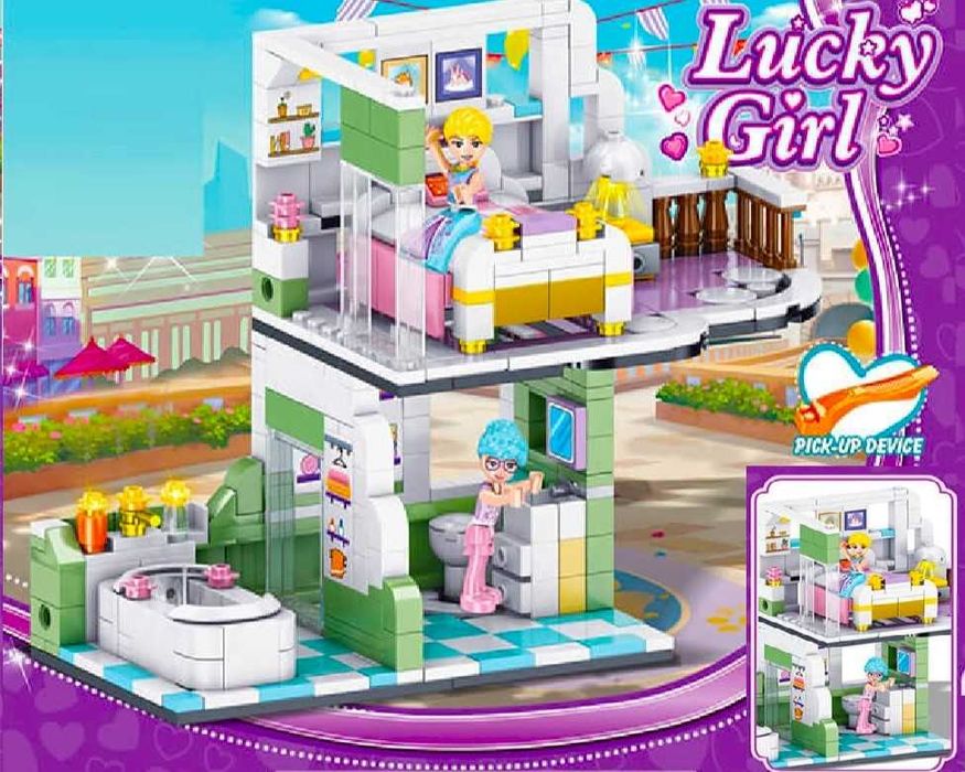 Конструктор къща Lucky girl 449 части СВЕТЕЩ тип лего конструктори