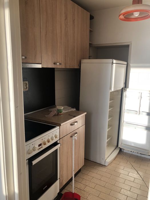 Кухня “дъб сонома и венге” + печка и хладилник