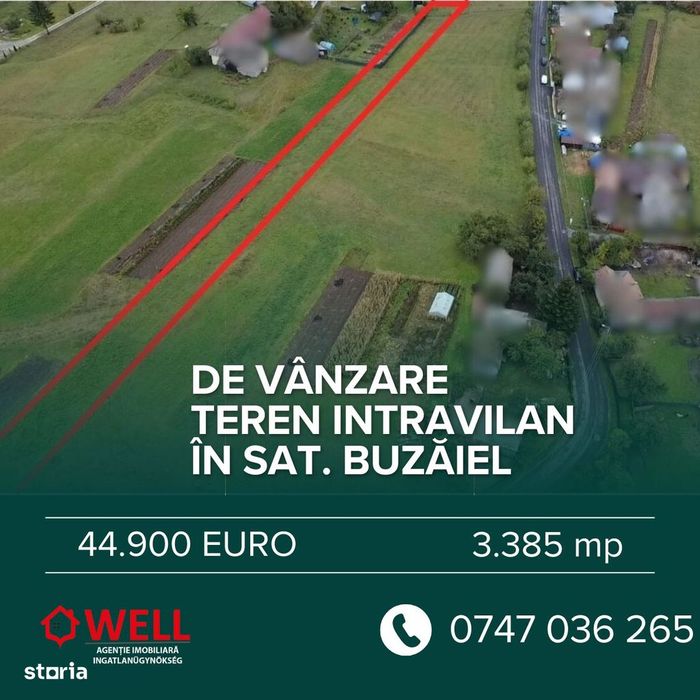 De vânzare teren intravilan în sat. Buzăiel