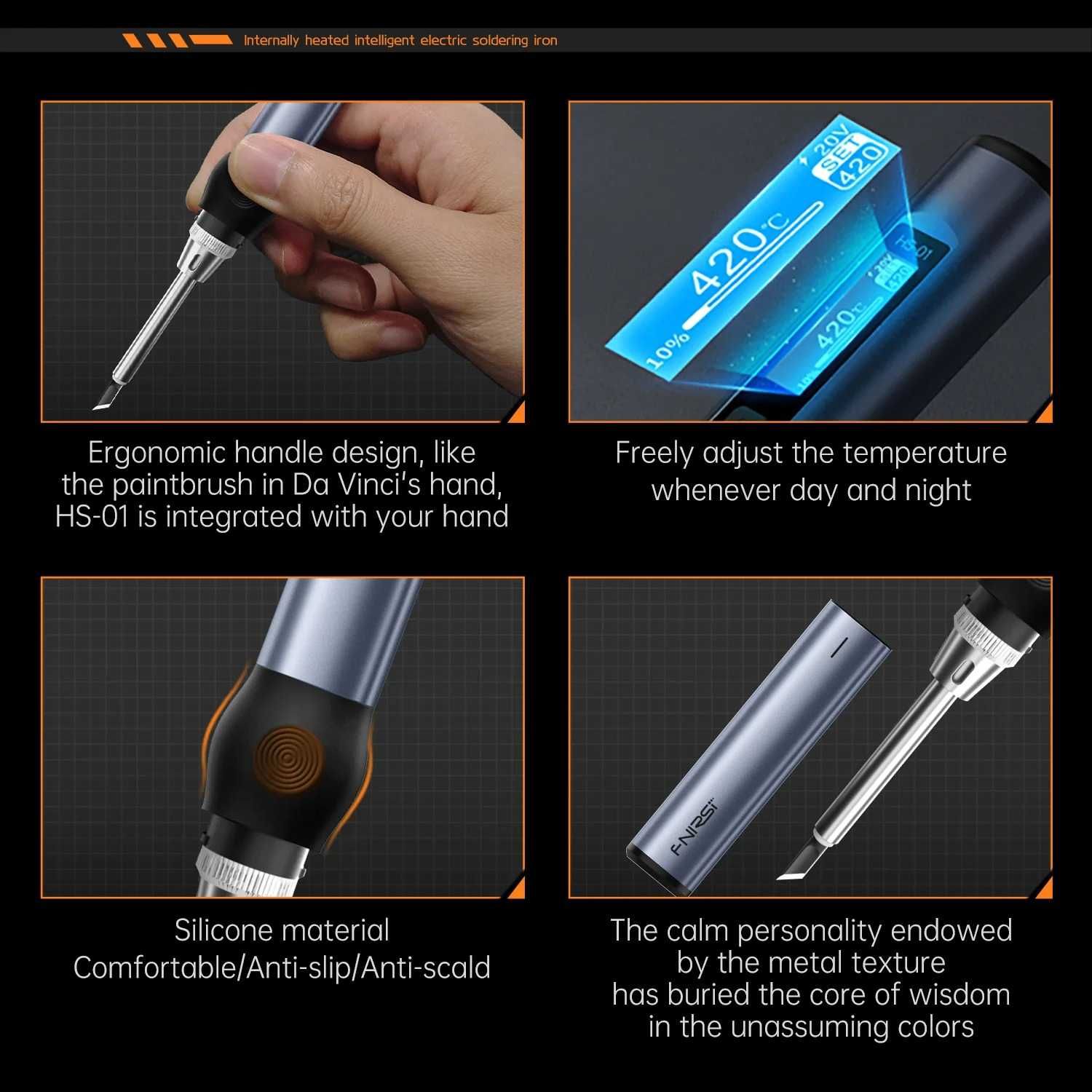 USB поялник PD 65W интелигентен с регулируема температура КИТ2