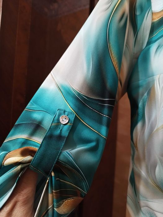 Дамска риза, зелени цветове