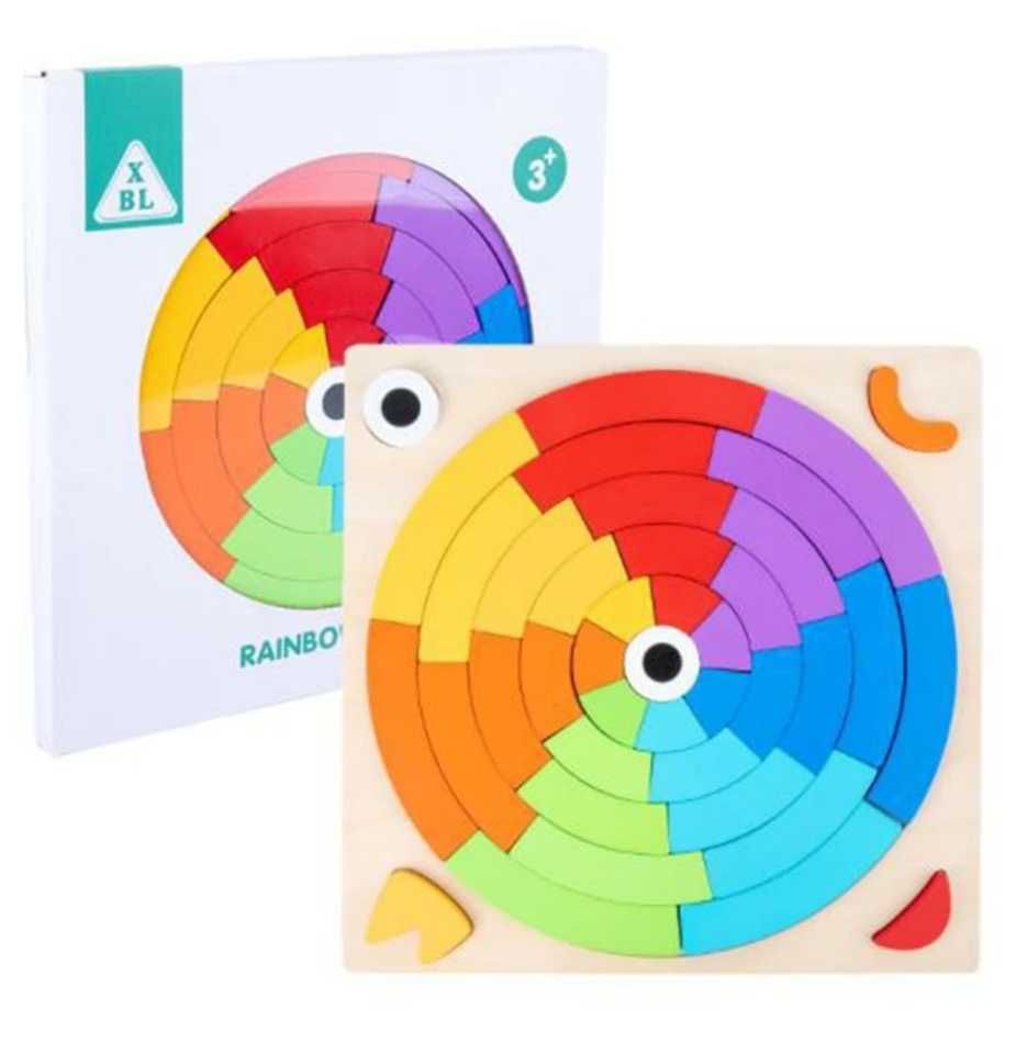 Дървени цветни блокове с карти и табла за поместване  комплект за деца