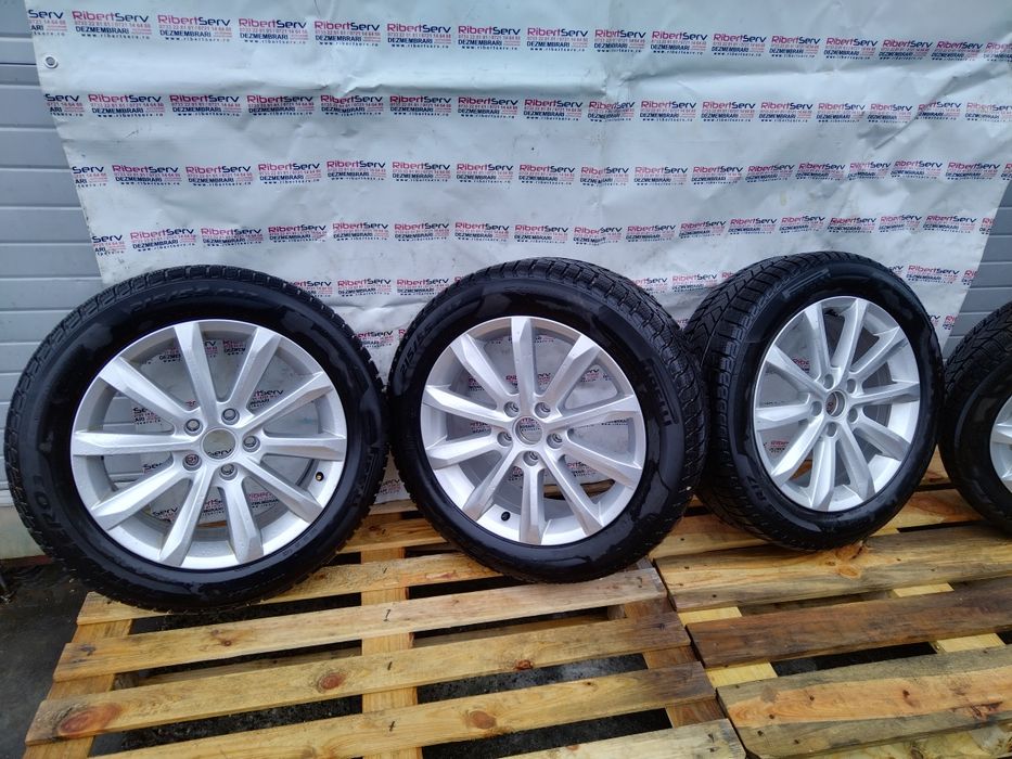 Set jante Volkswagen 5x112 R17 cu anvelope vara Pirelli