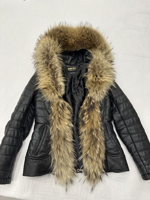 Кожено яке с естествен косъм от лисица