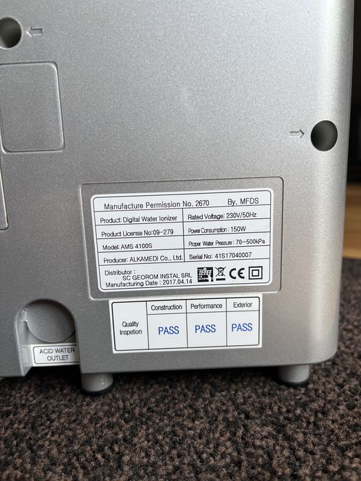 Ionizaror apa Alkamedi cu 7 electrozi platina-titan Korea