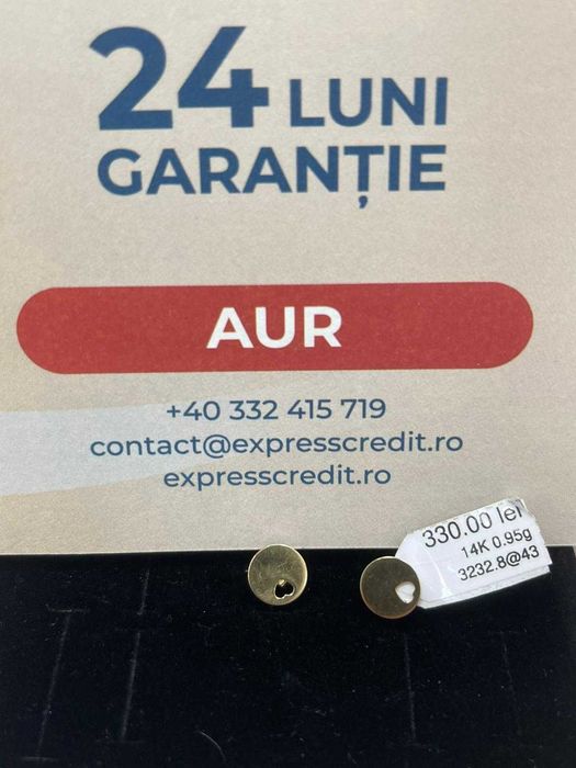 (Ag43) Cercei aur 14K 0.95gr B3232.8-Garantie 2 ani!