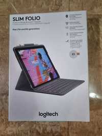 Husa cu tastatura Logitech Slim Folio pentru iPad (gen 7,8,9), Black