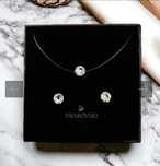 Сребърен комплект Swarovski с бижутерска корда