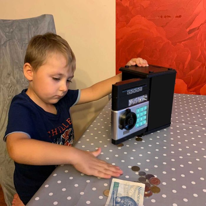 Детски Банкомат Касичка Музикална Парола Светлини Сейф Банкноти Монети