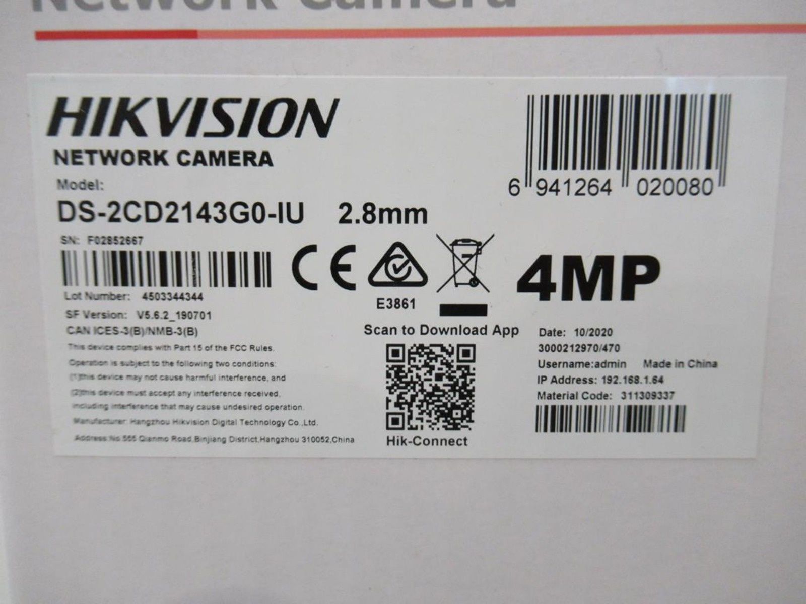 Camera / camere de supraveghere  Hikvision DS-2CD2143G0-IU