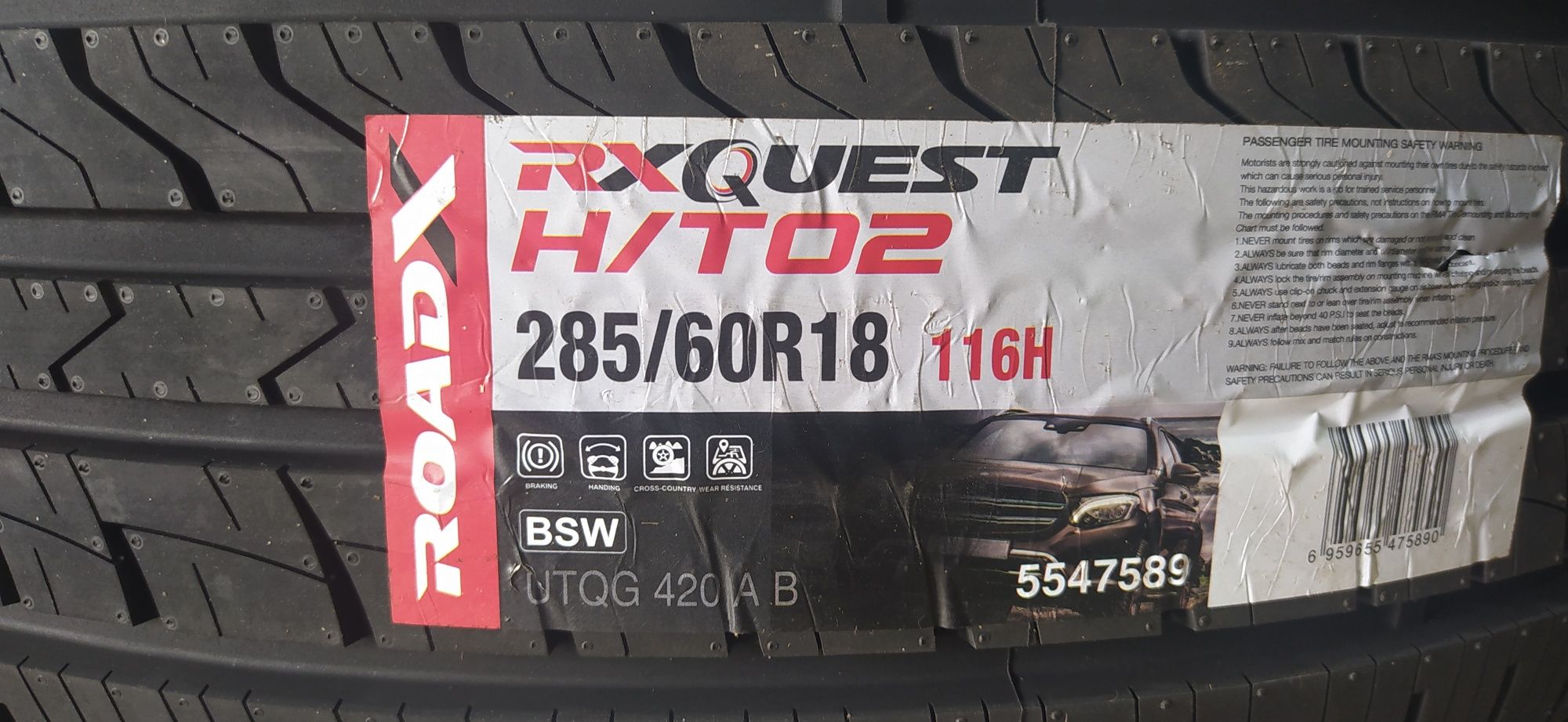 285/60R18. Roadx. H/T 02