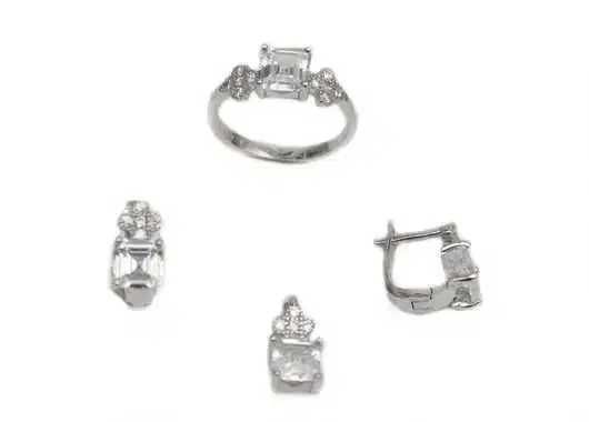 Set argint rodiat cu zirconia - DA212