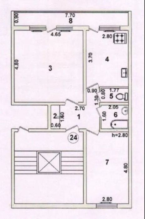 Айбек улица 2х комнатная Ойбек
