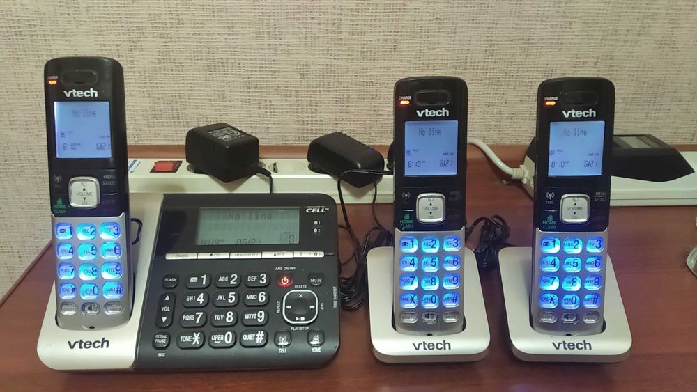 Продам радиотелефон VTECH три трубки на один телефонный номер.