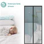 Plasă magnetică pentru ușă, 140x210cm, perdea anti-țânțari neagră ultr