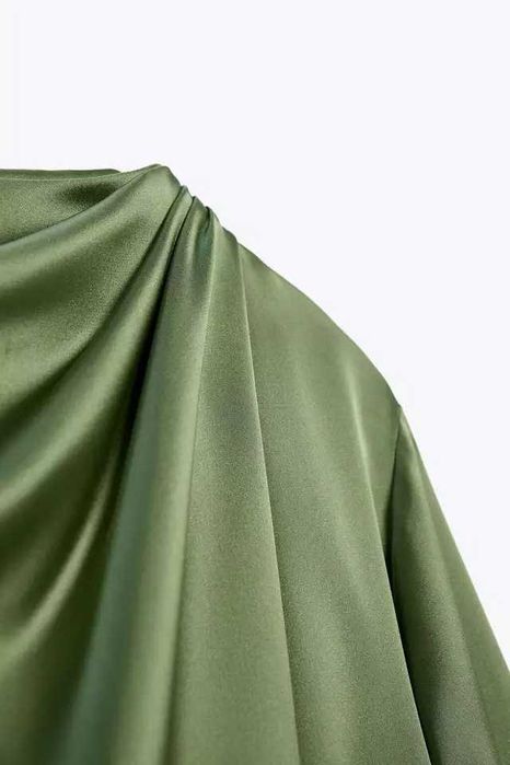 Zara rochie mini kaki verde maneci lungi