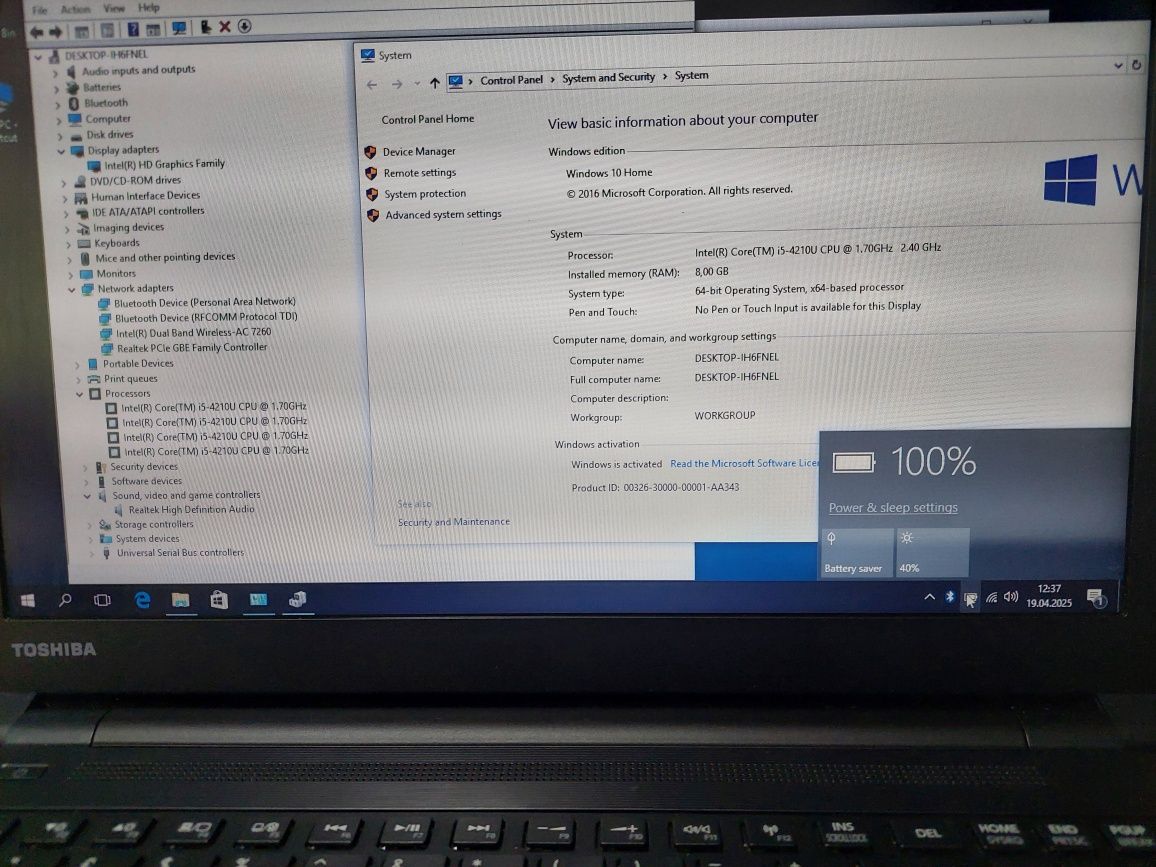 Laptop Toshiba Satelite i5