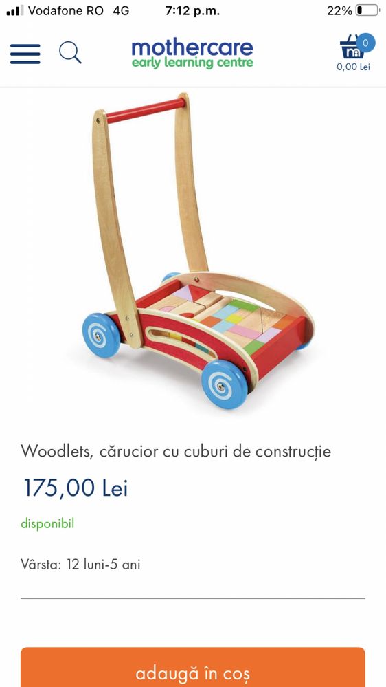 Carucior cu cuburi de constructie