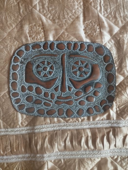 Tavă lucrată manual din cupru anul 1960