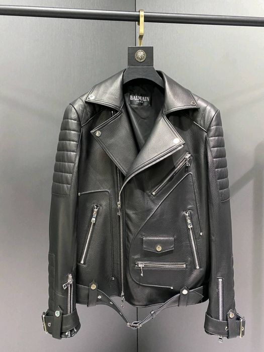 Geaca din piele naturala balmain