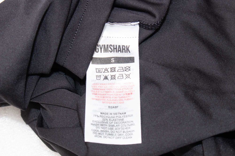 Gymshark дамски черен клин висока талия за фитнес и спорт S