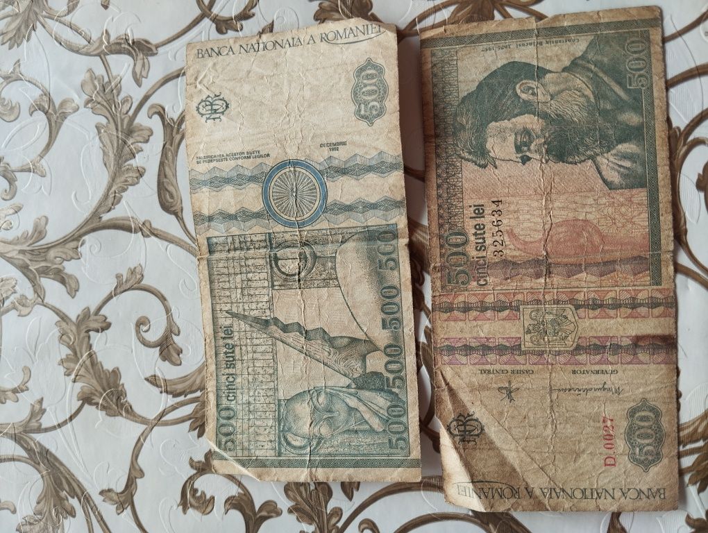 Vând 2 bancnote 500 lei Constantin Brâncuși din 1992