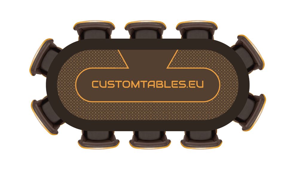 Masa poker extra lux piele alba CustomTables.eu artdeko