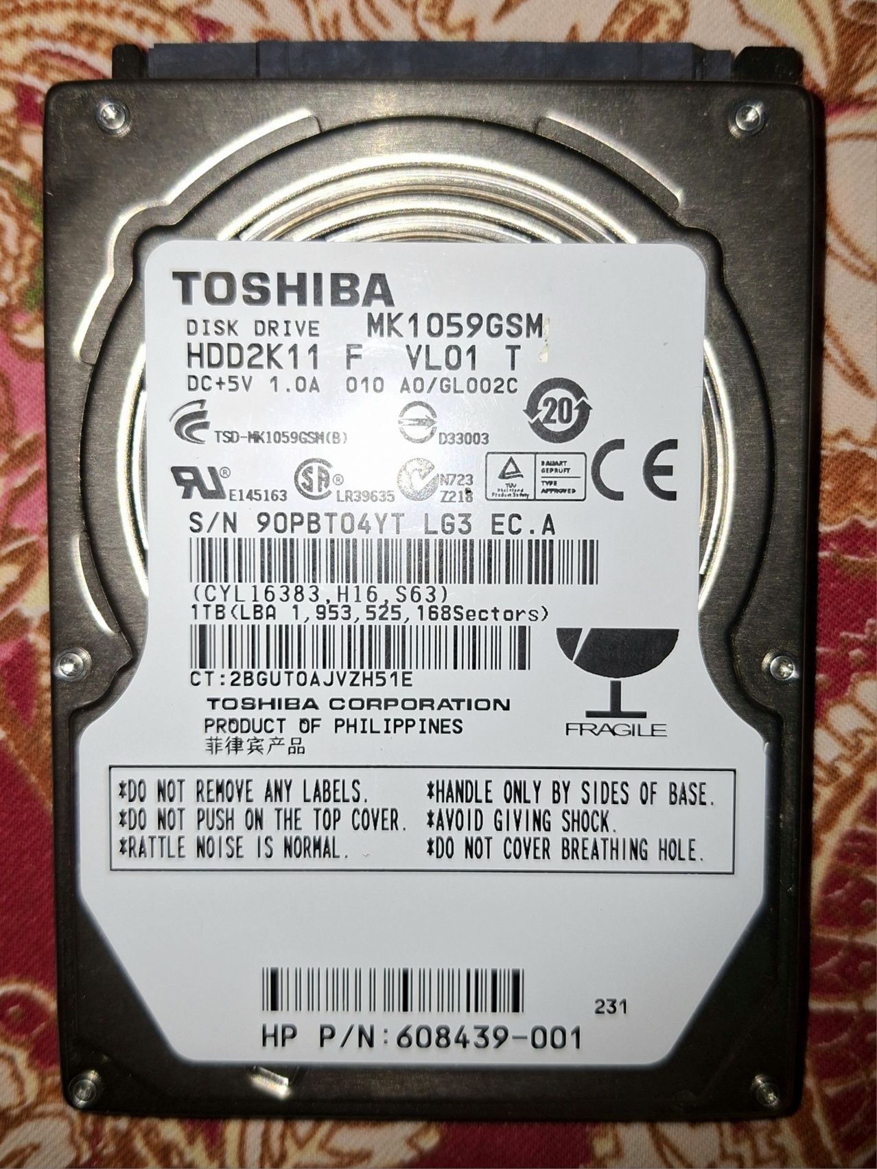 Toshiba 1Tb hard disk