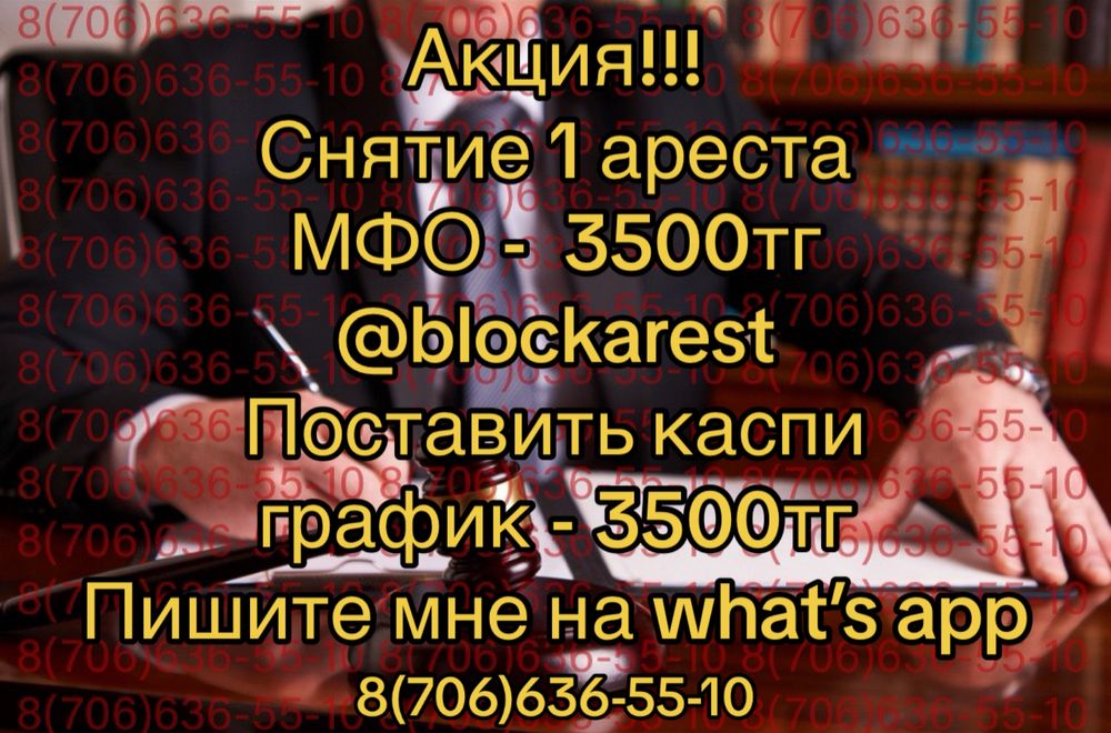 Снятие ареста со счетов / Арест шешу / График МФО И БАНК / ИП отчет