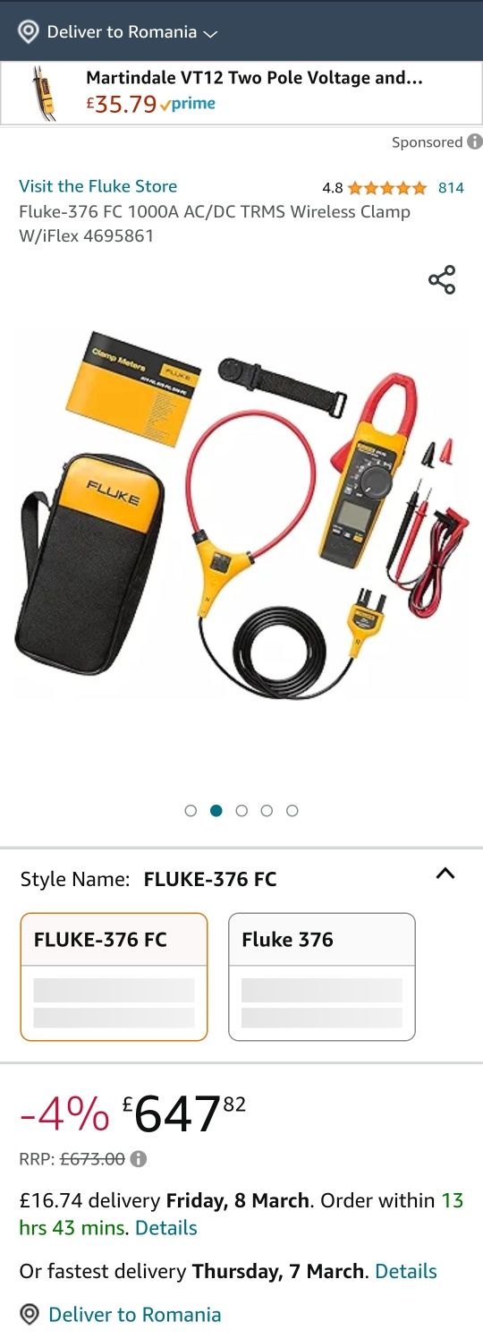 Aparat de masura FLUKE 376 FC