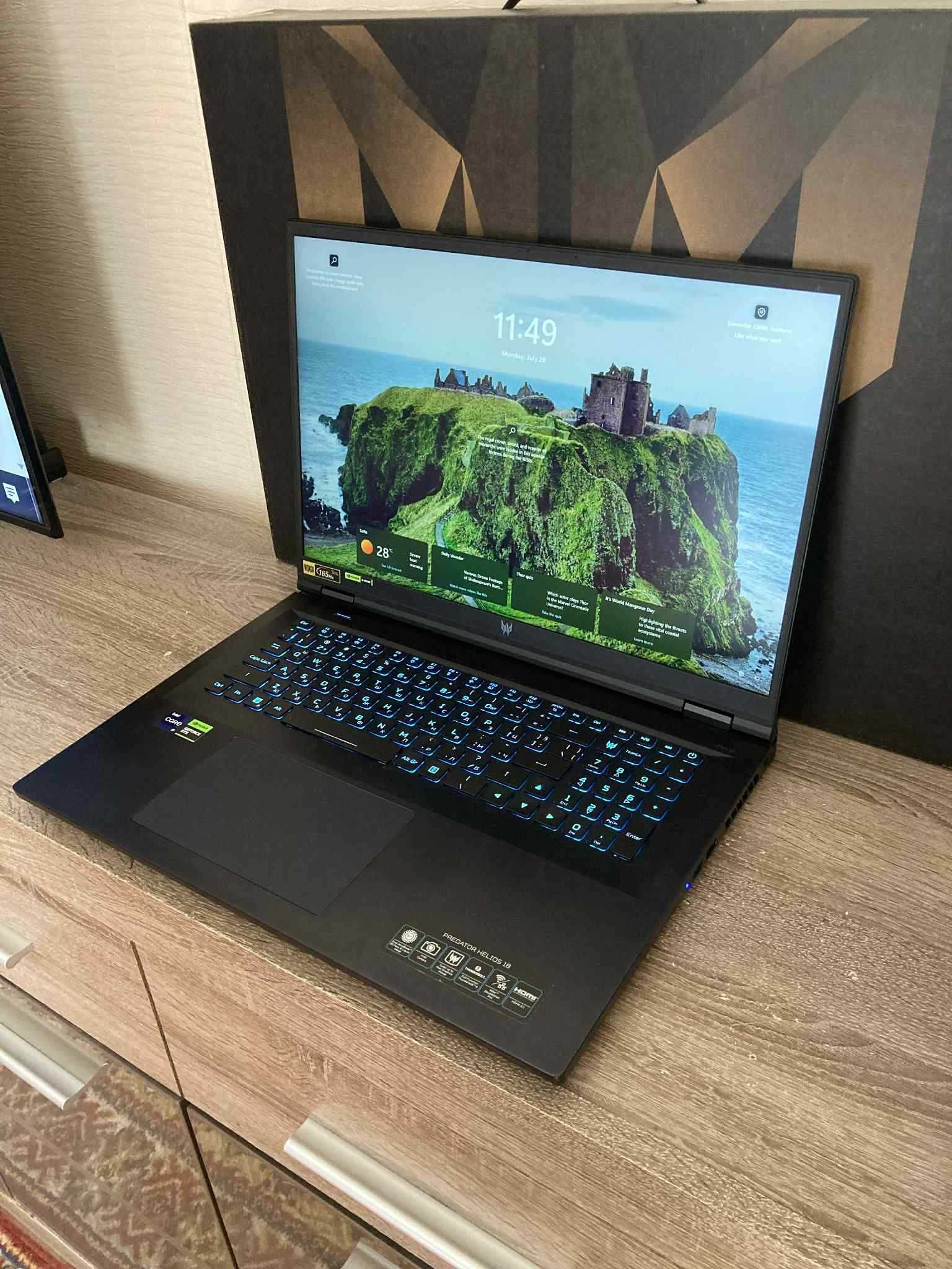 ACER predator helios 18 intel-i9-13900 g-force- 4070 32gb-ram гаранция