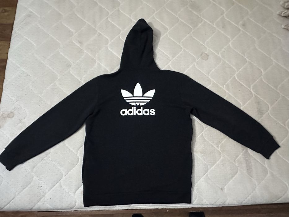 Adidas Originals Trefoil essentials full-zip hoodie in black