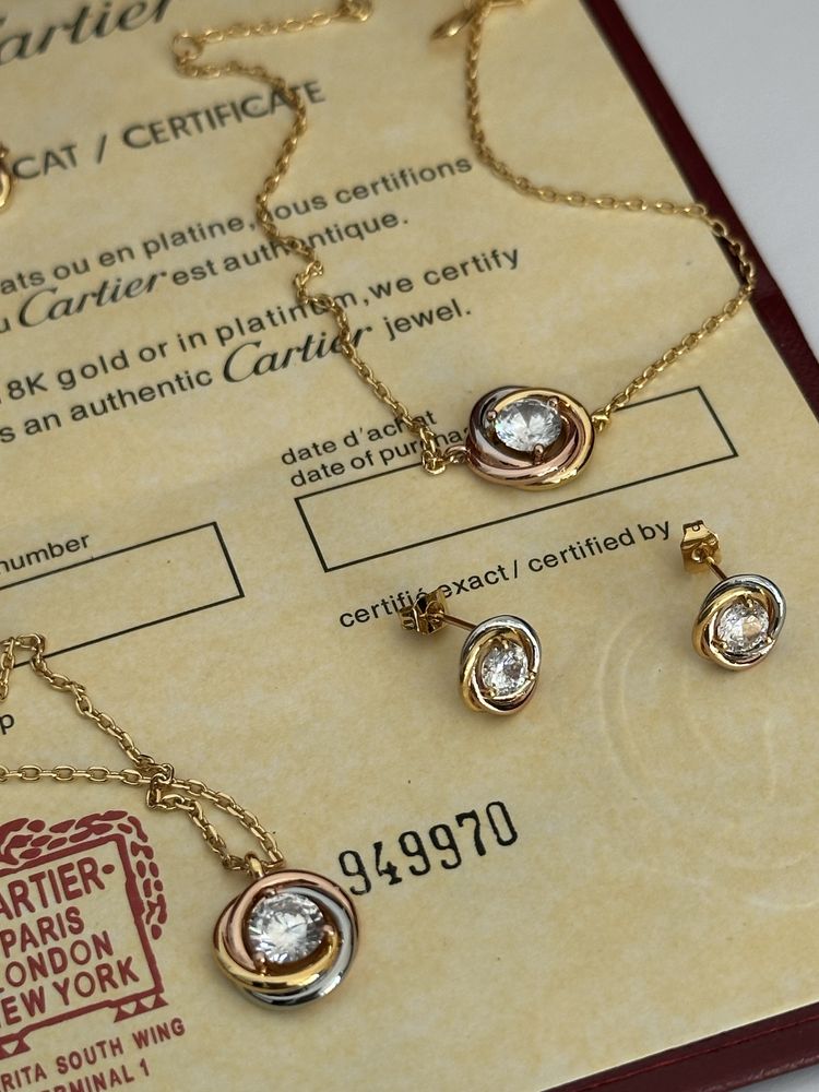 Set brățară, Colier și Cercei Cartier Aur 18K