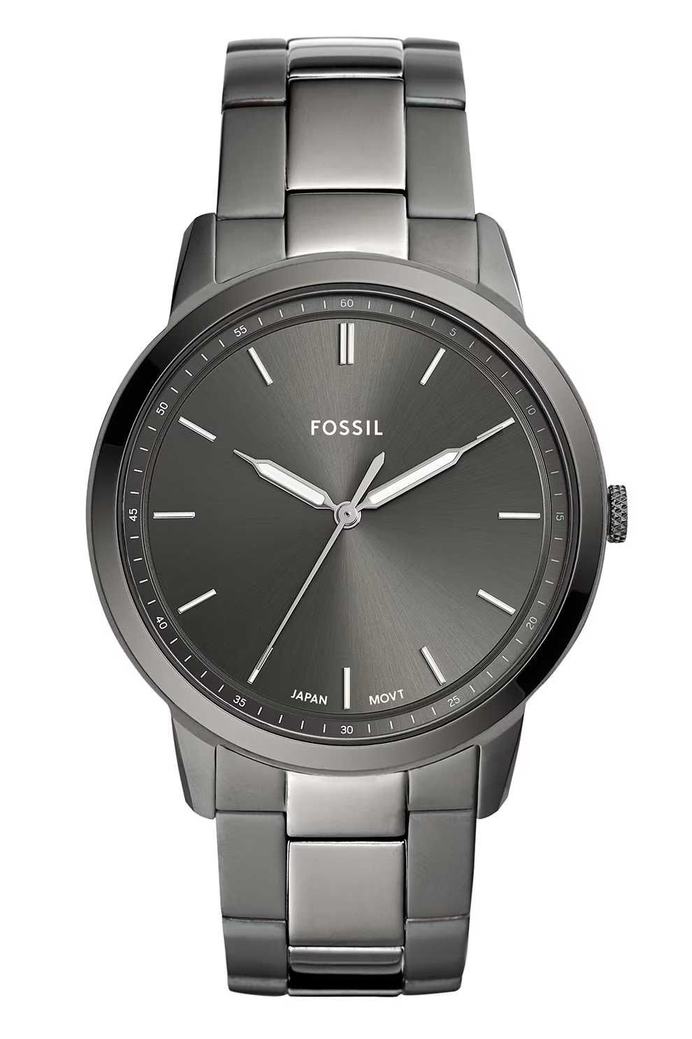 Fossil, Часовник The Minimalist с неръждаема стомана, Тъмносребрист