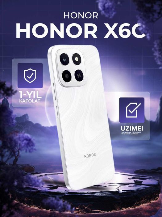 Смартфон Honor X6c, 6+256 ГБ, с 120 Гц экраном, 5300 мА/ч батарея