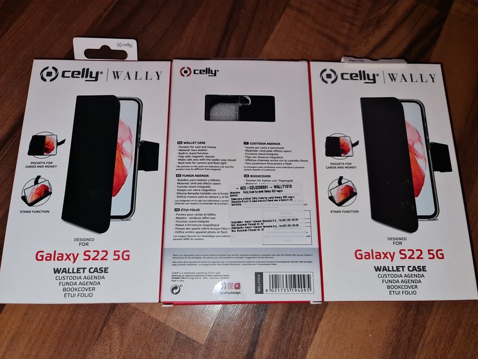 Husa flip magnetica originala Celly Wallet Case Samsung Galaxy S22 5G