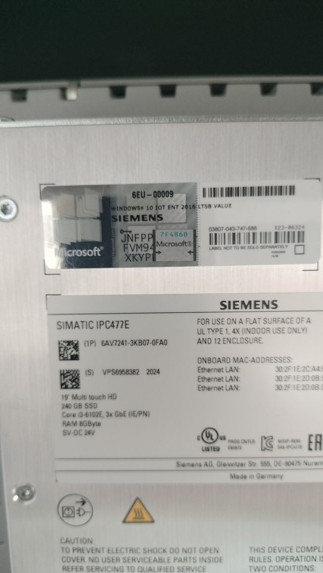 HMI siemens 6av7241-3kb07-0fa0